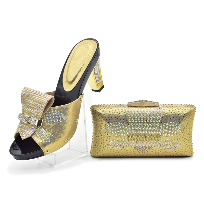 Cross-border Wearing Tapered Heel High Heel Sandals Slippers Party Banquet Clutch Bag suit Rhinestone Three-dimensional Decal Decoration