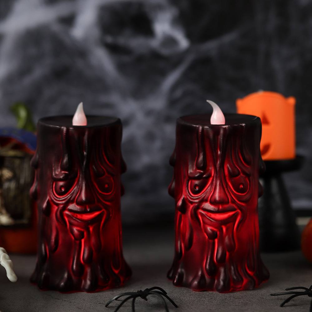 Decoración de Halloween esqueleto fantasma mesa de lámparas colocado horrores árbol demonio calabaza lámpara decoración de fiesta velas lámparas de noche