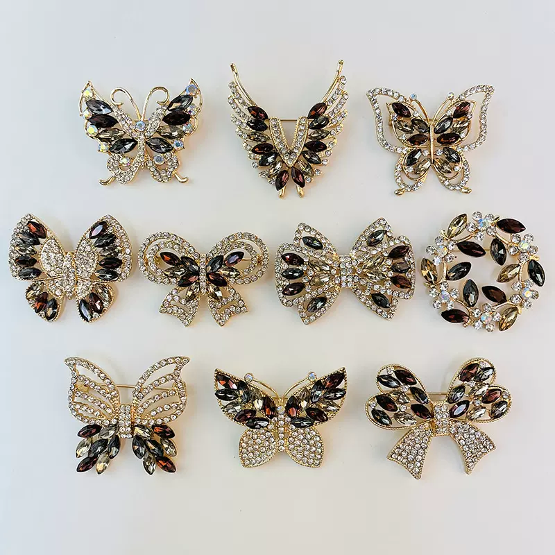 新款法式复古高档镂空精致蝴蝶胸针时尚百搭外套胸花别针配饰批发