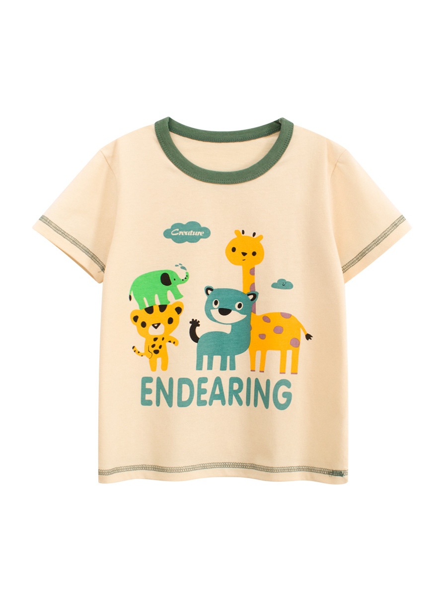 Ropa para niños de la marca de moda 2025 verano nuevo estilo para niños camiseta coreana de manga corta ropa de dibujos animados para niños y bebés