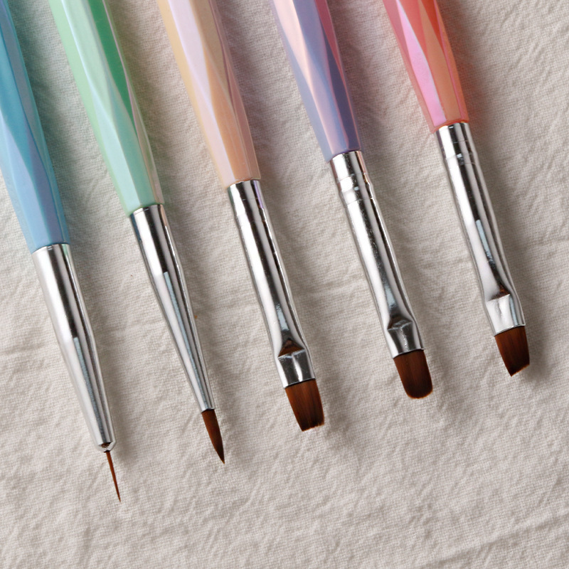 5本のネイルペンの線を引く光治療ペンのマカロン色の線の筆の色絵の筆のネイルセットのツールのクロスボーダーの新型|undefined
