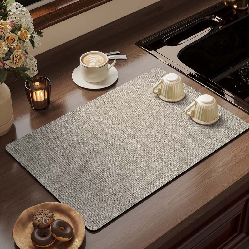 Cocina transfronteriza esterilla de drenaje simple color sólido fácil de cuidar esterilla de absorción de agua de barro de diatomeas cocina casera esterilla de aislamiento antideslizante