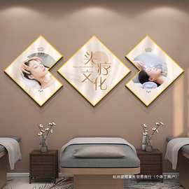 养生馆装饰画中医美容院墙面装饰高级感足疗头疗图片宣传挂画海报