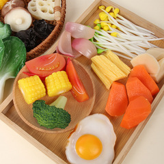 PVC模擬野菜モデル、鍋の食材と小道具、模擬野菜、キノコ、レンコン、大根、トマト、食玩装飾品