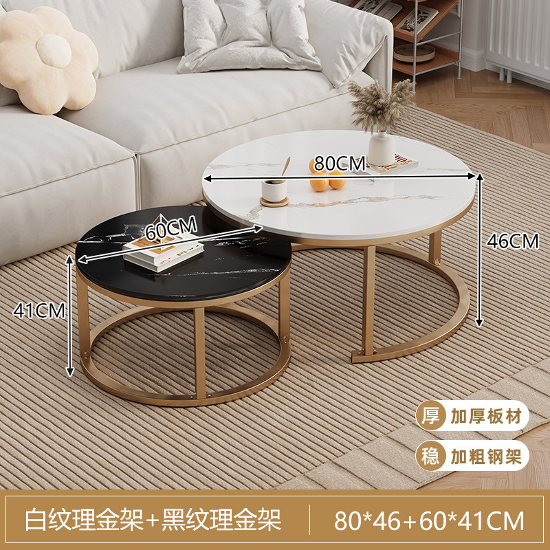 Mesa de té nueva sala de estar doméstica pequeña mesa de té moderna redonda y simple