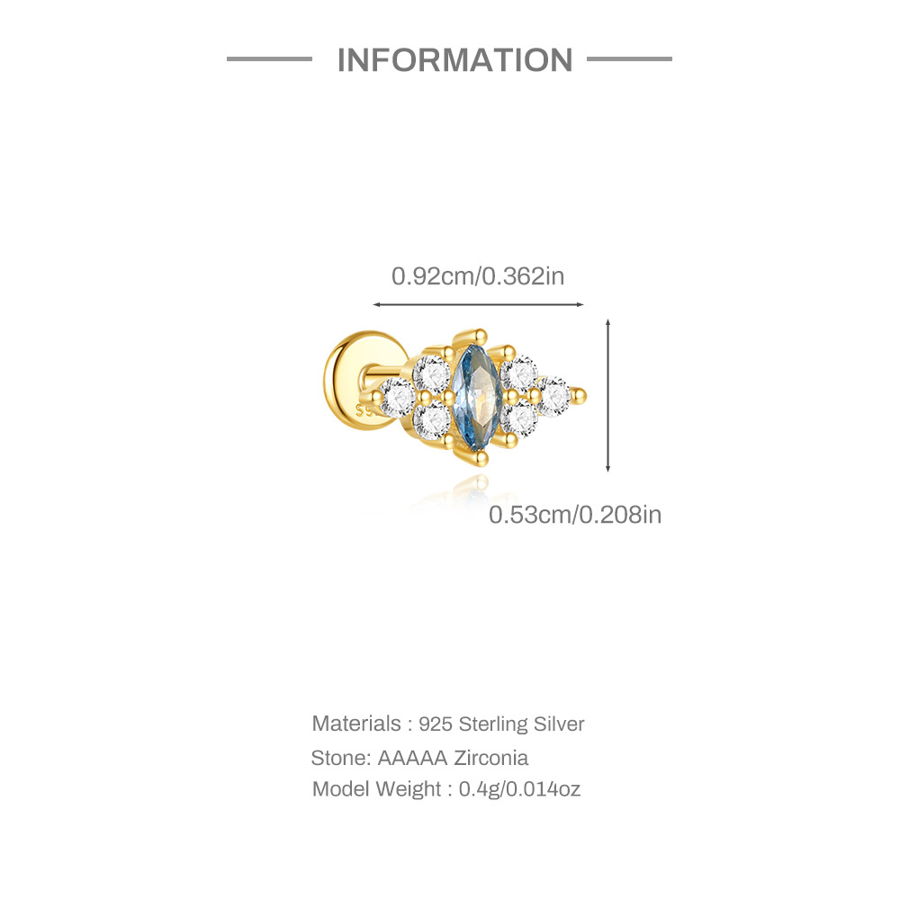 1g Weight Zircon Inlay Material Ear Studs Classification Ear Cartilage Rings & Studs Piercing Type 1 Piece Quantity Daily Occasion 925 Sterling Silver Material Geometric Pattern All Seasons Season Unisex Gender Elegant, Simple Style Style 1 Piece Ear Cartilage Rings & Studs Elegant Simple Style Geometric 925 Sterling Silver Zircon Ear Cartilage Rings & Studs 14