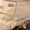 [White] Rose Lace Fan