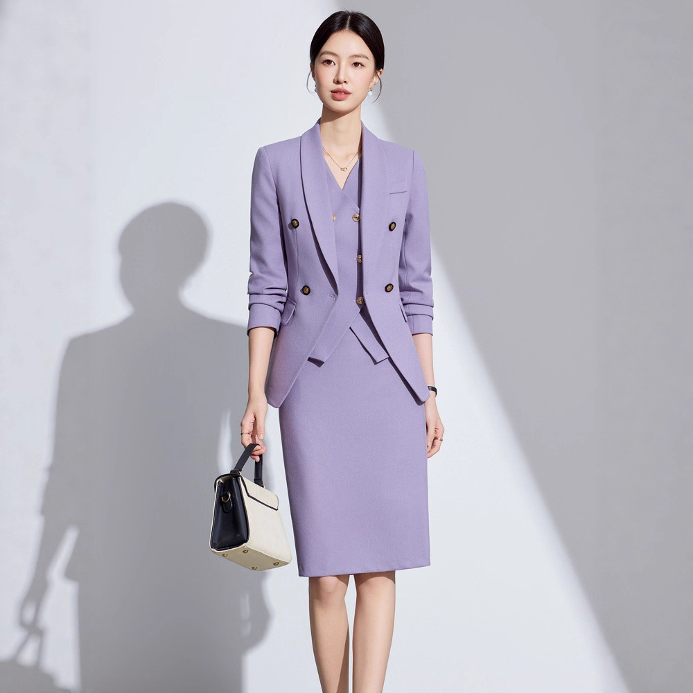 Red Suit Suit for Women 2025 New High-End Purple Suit Property Hotel Manager Work Clothes Professional Wear