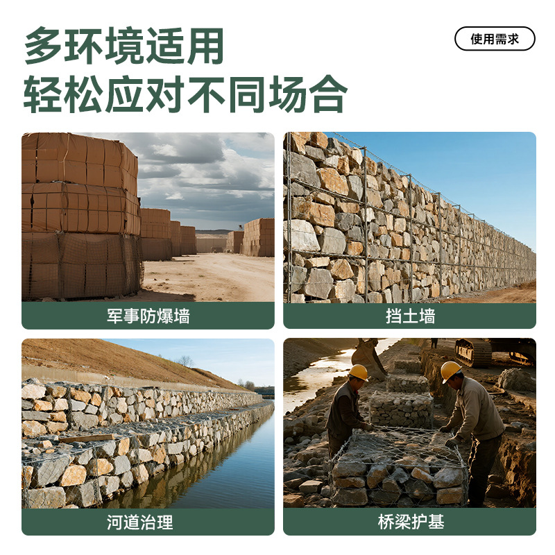 防爆笼军事基地演习隔爆屏障挡土防爆墙锁扣沙袋防爆网便式防爆墙