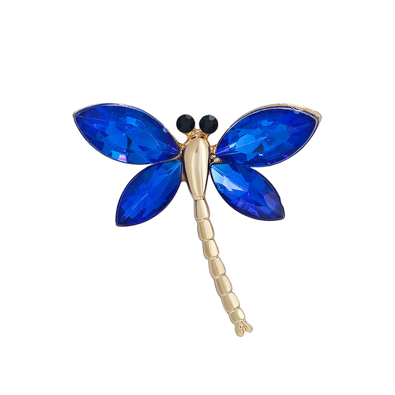 Hochwertiges, diamantbesetztes Libellen-Set im europäischen und amerikanischen Stil, Vintage-Tierbrosche aus Legierung für Damenbekleidung_voghion.com