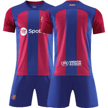 23-24賽季巴薩球衣10號梅西9號萊萬30加維主場新款足球服套裝定制