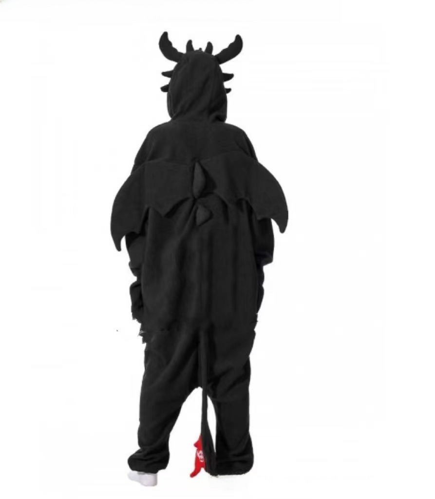 Cartoon conjoined pajamas two-dimensional dragon training autumn and winter toilet version home pajamas mixed batch autumn and winter flannel mixed ba_voghion.com