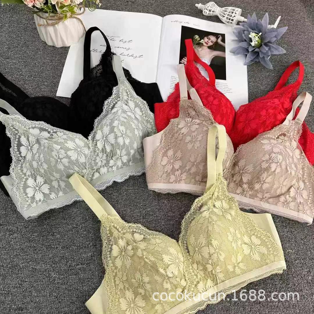 Nueva ropa interior de mujer europea y americana confortable sin anillo de acero bra de copa al por mayor fábrica