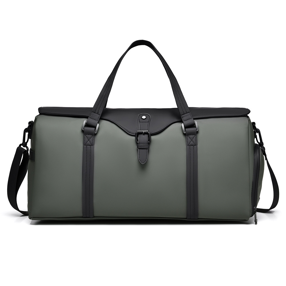 Bolsa de viaje transfronteriza de gran capacidad para hombres, bolsa de fitness impermeable simple, bolsa de zapatos independiente, bolsa deportiva casual para mujeres image 9