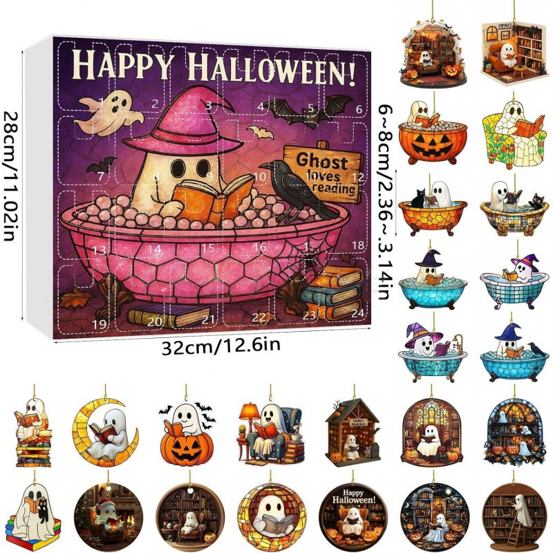 Halloween Countdown Calendar万圣节倒计时日历 2025-24 PCS|undefined