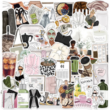 50张INS干净女孩涂鸦贴纸装饰吉他笔记本行李箱DIY防水跨境可批发