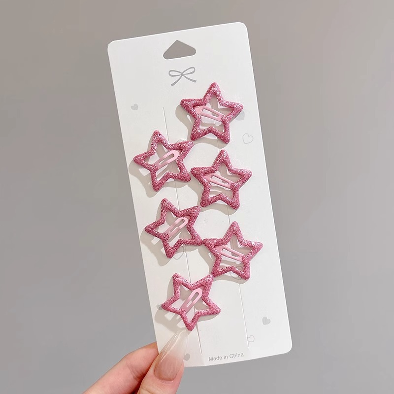 Pinza bb de color dopamina para niños cabello roto estrella de cinco puntas horquilla para niñas que no lastima el cabello, pinza para el cabello con flequillo para bebés, accesorios para el cabello lindos