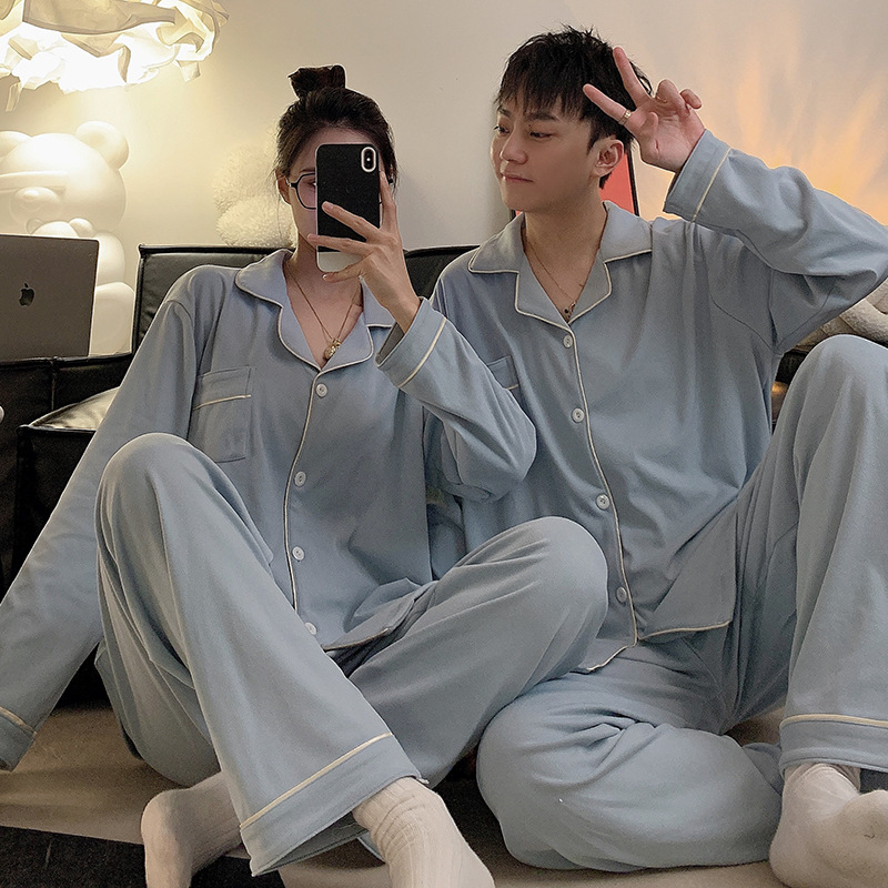 De terciopelo Panda pareja pijamas Otoño e Invierno de manga larga felpa cálido mar isla terciopelo hombres y mujeres de primavera y otoño traje de desgaste para el hogar