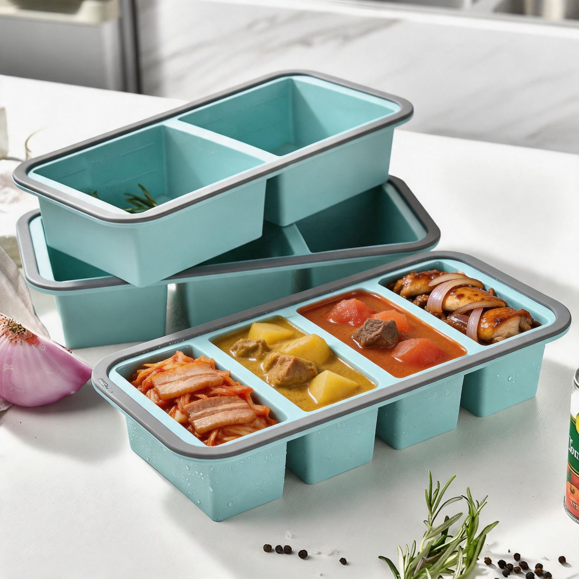 Food-grade silicone storage box, food freezer box, storage box, food preservation lunch box with lid, food storage container