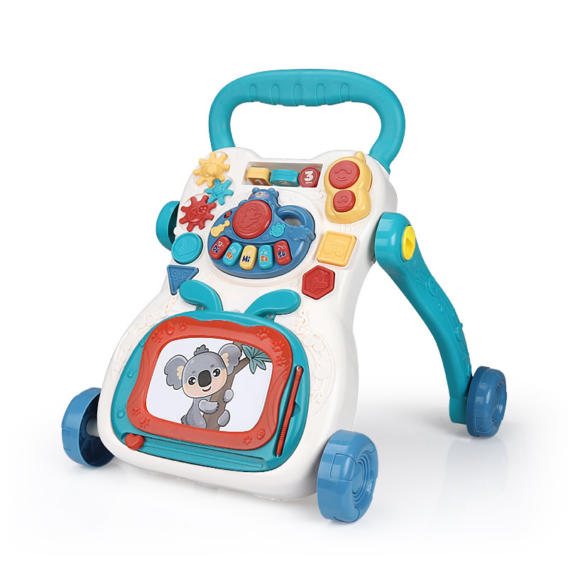 Venta caliente bebé niño Carro de juguete multifunción Walker niños música deslizante caminar cochecito anti-vuelco