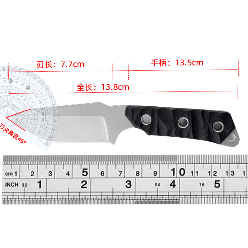 阳江便携多功能户外小刀 高硬度野营求生直刀打火石组合刀具批发