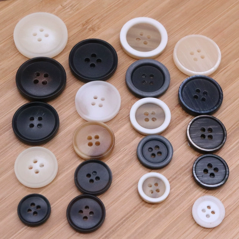 Four-eye button thin edge resin button coat windbreaker button wholesale high-end suit button resin button hand-stitched button