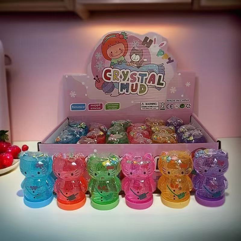 Nuevos juegos en línea para niños seguros no tóxicos 24 barro de cristal barro colorido slime descomprimido colorido burbujeante hecha a mano