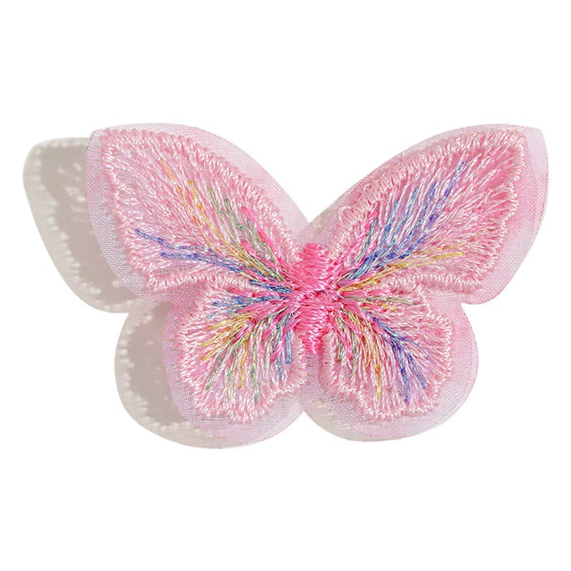 Новая золотая нить вышивка бабочка трехмерная Волшебная Цветная Бабочка DIY аксессуары для волос ручной работы материал головной убор украшение одежды бабочка