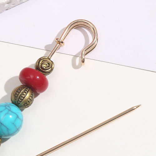 Nation-style pearl waist tie, belt waist adjustment pin to fix clothes, prevent exposure, pearl brooch wholesale