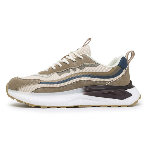 Men's Spring Mesh Casual Sneakers - Versatile Men's Running Shoes with a High-End Feel, Shock Absorption, Thick Sole Loafers - Trendy Shoes