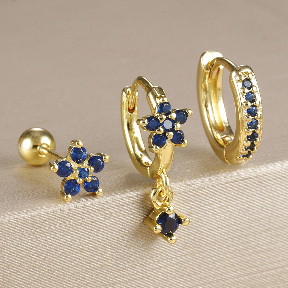 10g Weight Copper Ear Needle Material Charm Sleeper Hoop Earrings, Earrings, Ear Studs Classification 1 Set Quantity Casual, Daily, Sleeping Occasion Copper Material Circle, Flower Pattern All Seasons Season Women's Gender Elegant Style Circle Flower Copper Elegant Charm Sleeper Hoop Earrings Earrings Ear Studs 11