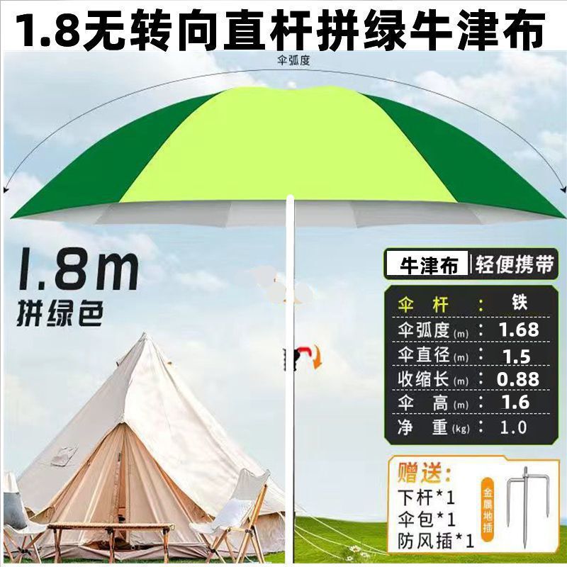 新款钓鱼伞新款遮阳伞户外露营伞便携带黑胶防晒拐杖伞露营垂钓专|undefined