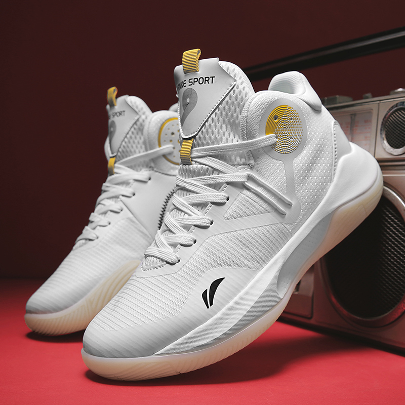 Flash Strike 8 Shock Absorption Practical Basketball Shoes Men's Ultra-Light V High-Top Soft Elastic Sonic 9 White Female Student Sneakers