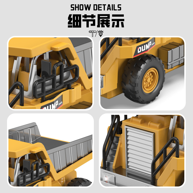 Mini excavadora de escala completa camión elevadora de control remoto vehículo de ingeniería modelo de niño regalos de Año Nuevo