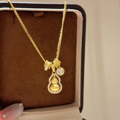 新中式跑环葫芦项链女轻奢高级感简约时尚设计小红书同款一件代发