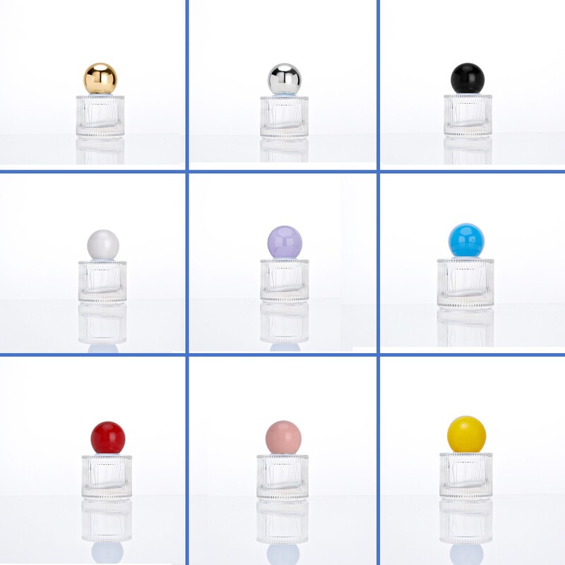 现货40ml15卡口圆柱形香水瓶时尚便携式竖条纹玻璃分装喷雾瓶|undefined