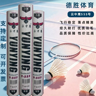 12只装耐打羽毛球正品云中鹰555号高性价比鸭毛训练球定制批发