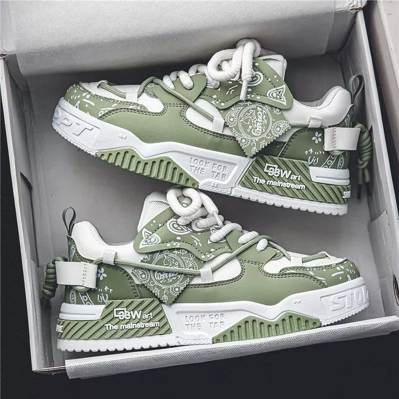 男鞋2025新款夏季百搭小众原创休闲平板鞋运动厚底增高面包潮鞋子