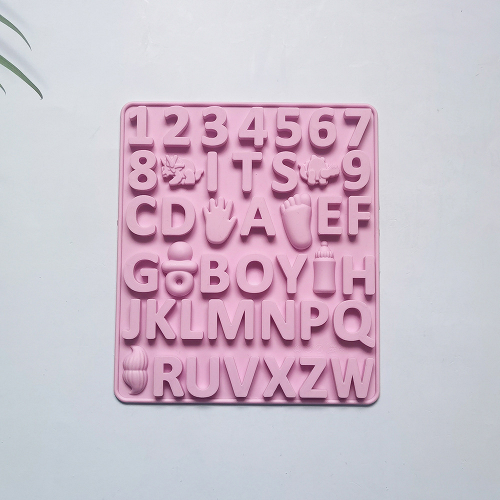Chocolate alfanumérico 2 molde de silicona para pastel helado pudín molde de postre jabón utensilios de cocción