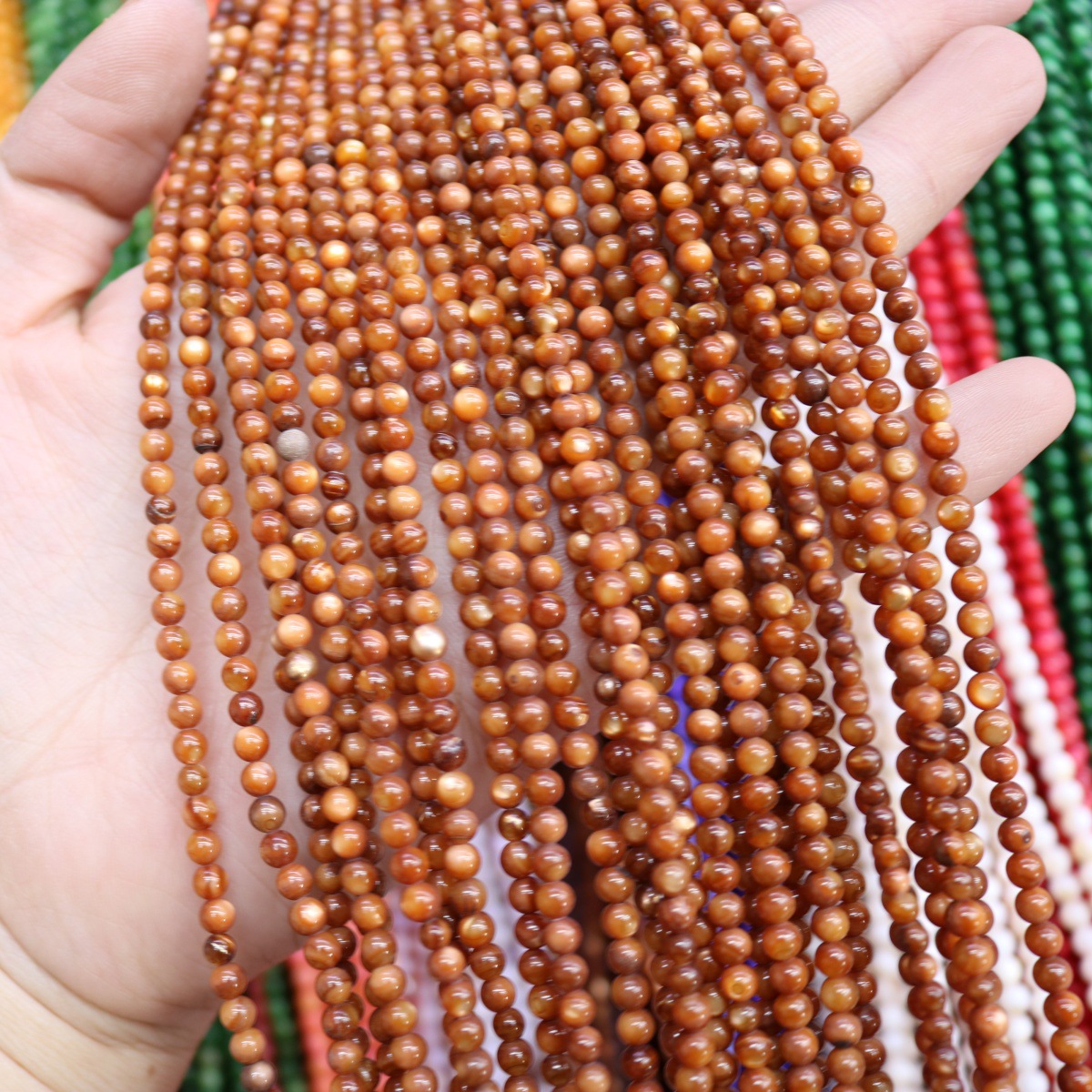 Conchas de agua dulce naturales cuentas mixtas de color 4mm color monocromático bolas perlas sueltas diy joyería accesorios joyería al por mayor image 27