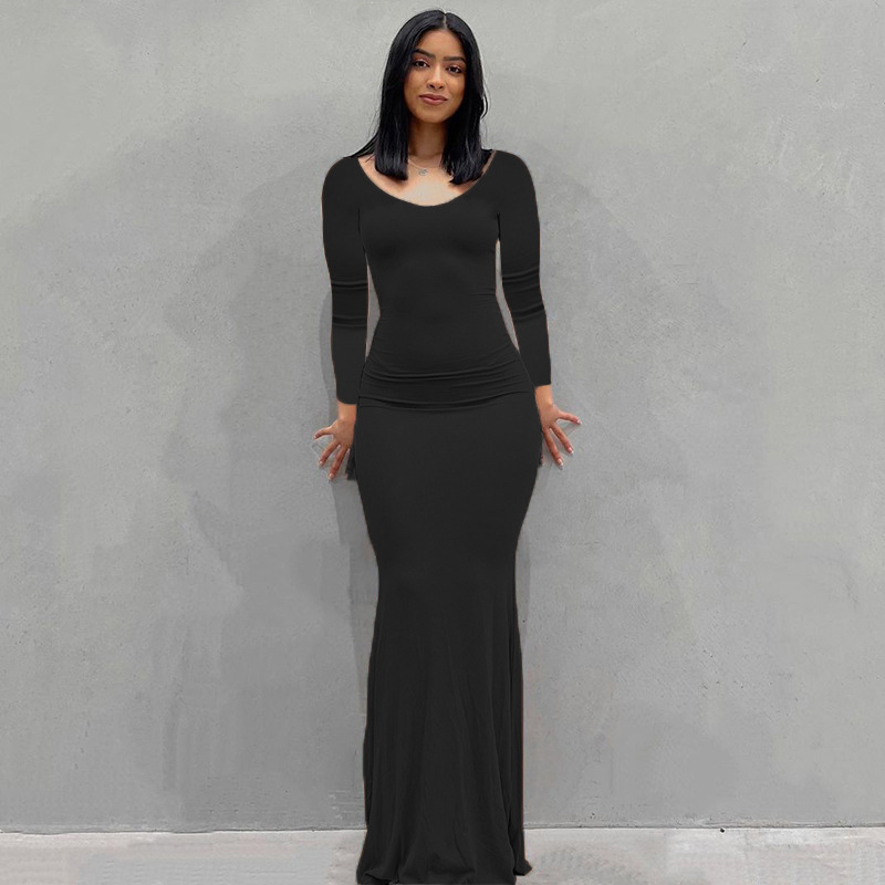 Europa y América transfronteriza nueva Kardashian desnata mono de las mujeres Vestido largo de comercio exterior casual SLIM-Fit de manga larga mono de casa image 15