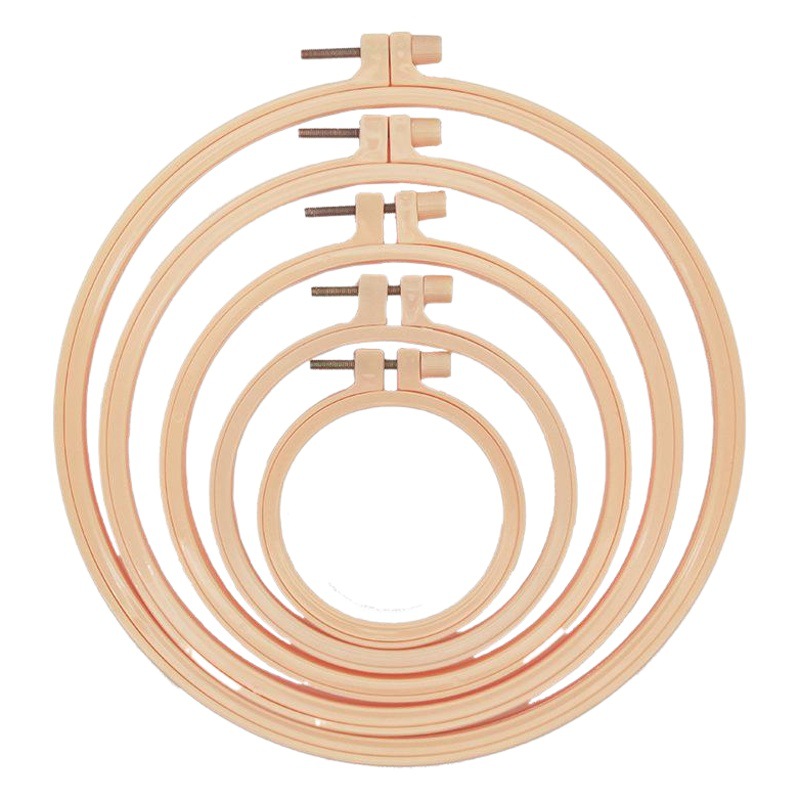 Fábrica al por mayor bordado estiramiento círculo bordado DIY bordado de plástico cobertizo punto de cruz estiramiento bordado de bambú artificial tela poke marco de la música