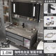 Brown - hidden drain [floor stand] - 100cm smart mirror cabinet + brand new faucet with ten-year warranty