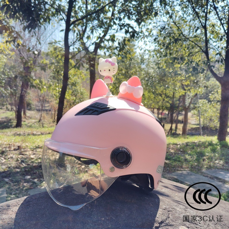 핑크+짧은 투명 렌즈+KTM+핑크색과 흰색 리본 귀