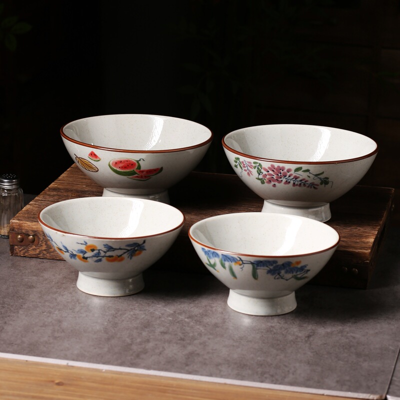 Chinese-Style Hand-Painted Rice Bowl, Household Dessert Bowl, Underglaze Color, High Aesthetic Value, Soup and Snack Bowl, Exquisite Noodle Bowl, Qin Hai Bowl Chinese-Style Hand-Painted Rice Bowl, Household Dessert Bowl, Underglaze Color, High Aesthetic Value, Soup and Snack Bowl, Exquisite Noodle Bowl, Qin Hai Bowl
