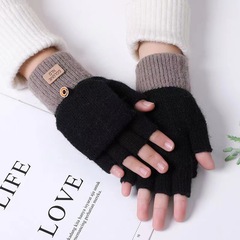 新しい秋冬のカップルのカシミヤの半手袋の手袋は手を温めて保温の手袋のジャカードの手袋を覆います。