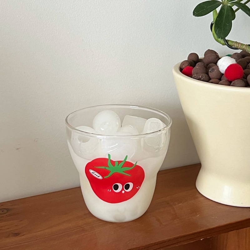 大衆シンプルトマトグラス高颜値コップジュースミルクカップコーヒーカップレトロtomatoグラス|undefined