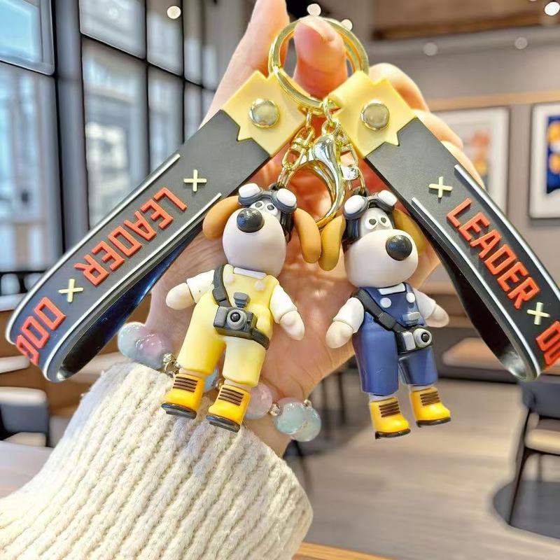新型の番犬のキーホルダーはアニメのかわいい子犬のカップルのカバンを掛けて自動車のキーチェーンの卸売りを飾ります。|undefined