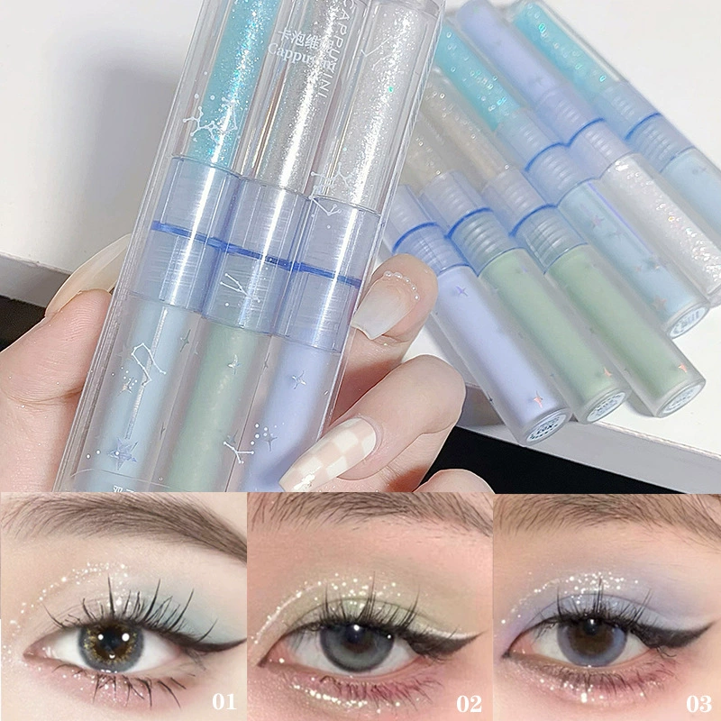 Палетка теней для век Liquid Eye Shadow (Card Bubin ViniCappuvini CP98 Gemini), жемчужная и блестящая пара, 1,5 г×2/6
