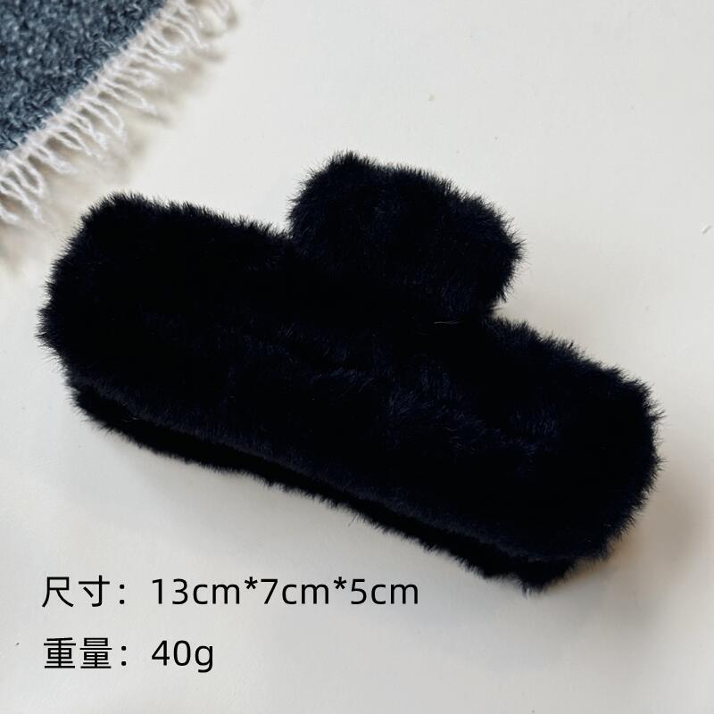 韓国風高級感秋冬用毛皮風大きめヘアクリップ 女性用 後頭部の髪量が多い方用 ヘアクリップ ヘアアクセサリー シャーククリップ|undefined